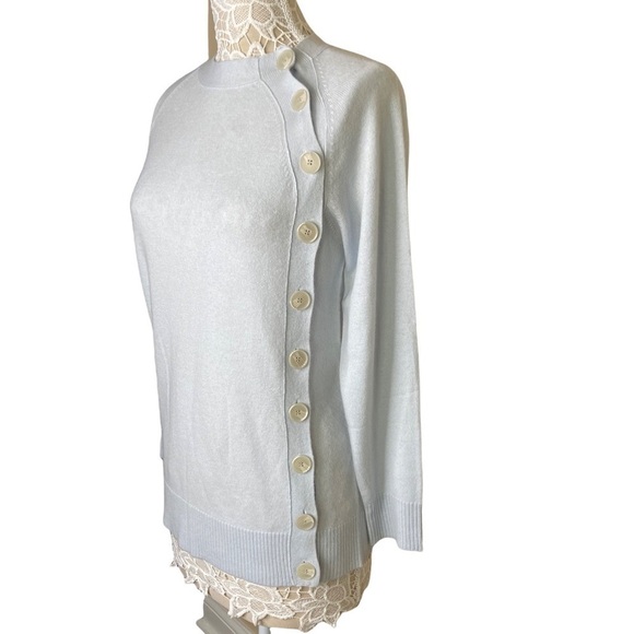 NWT NAADAM Wool Cashmere Sweater Side Button Crewneck Tunic size X-Small - Picture 5 of 8